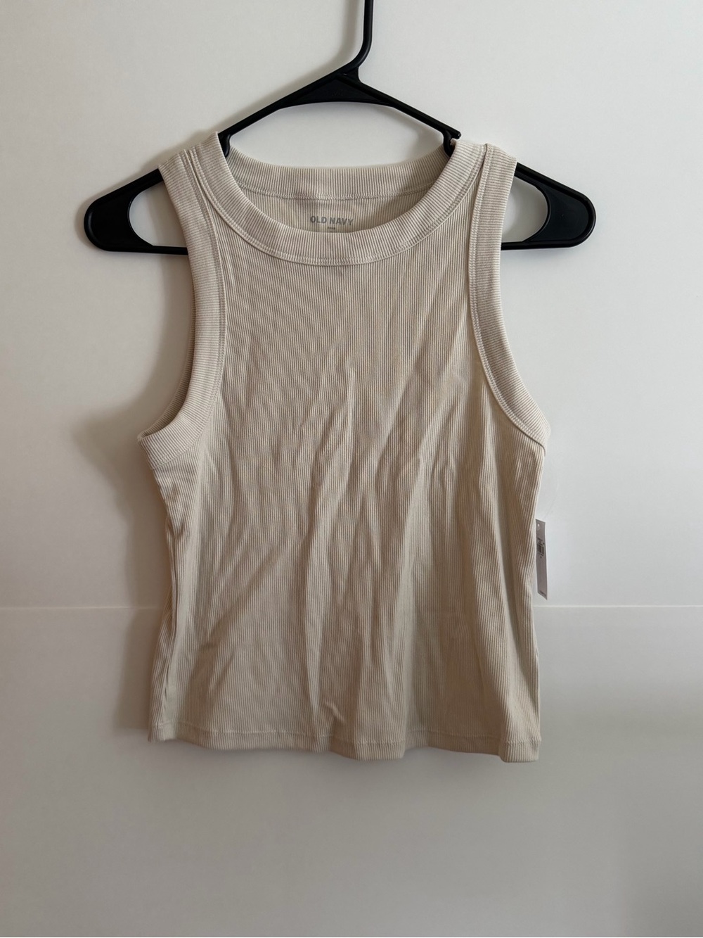 Old Navy Cream Ribbed Cropped Tank Top